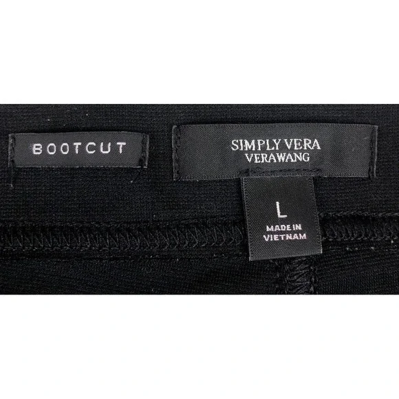 Simply Vera Vera Wang Womens Black Bootcut Stretch Pants Size L Career Trousers - Picture 3 of 9
